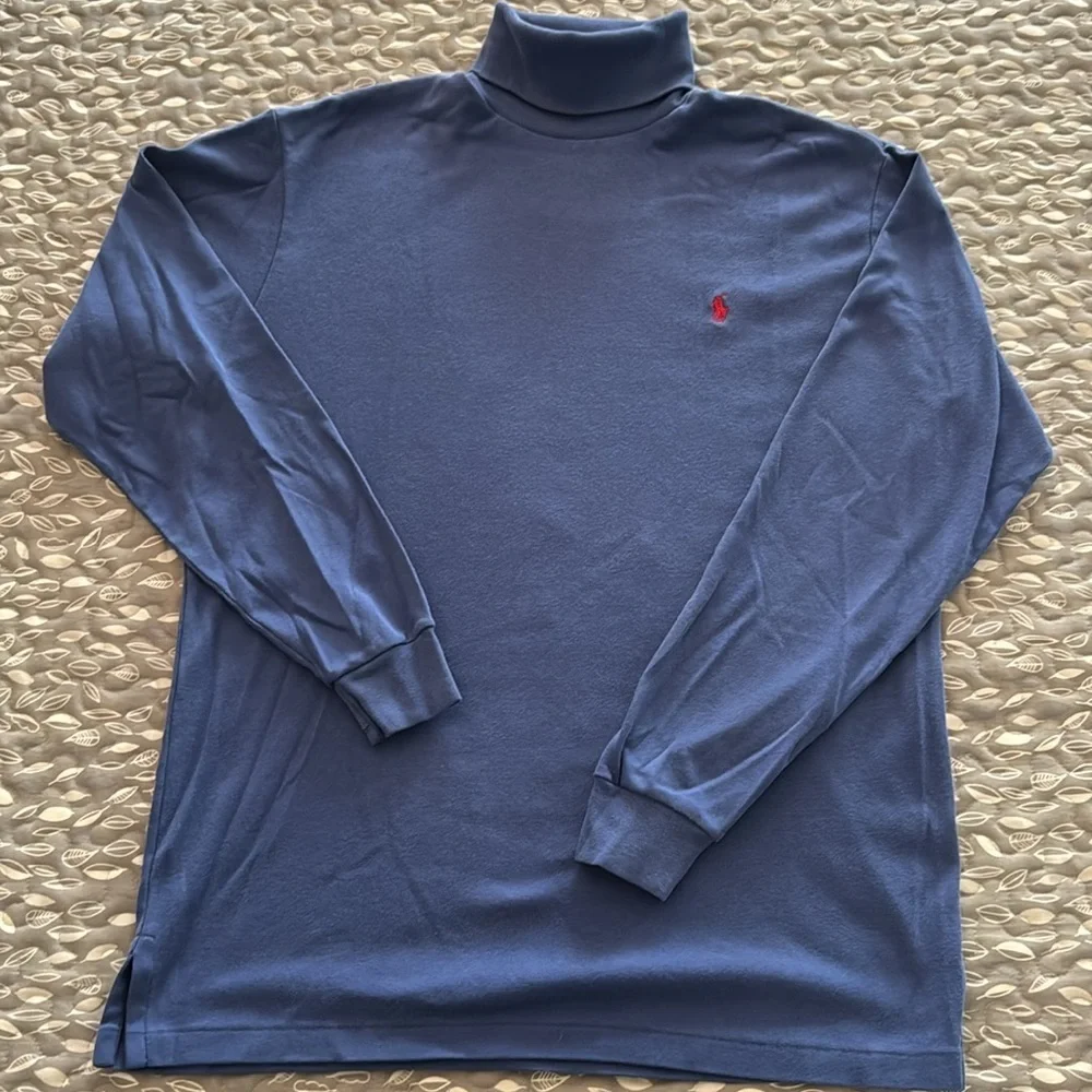 POLO RALPH LAUREN men’s blue turtleneck, Medium